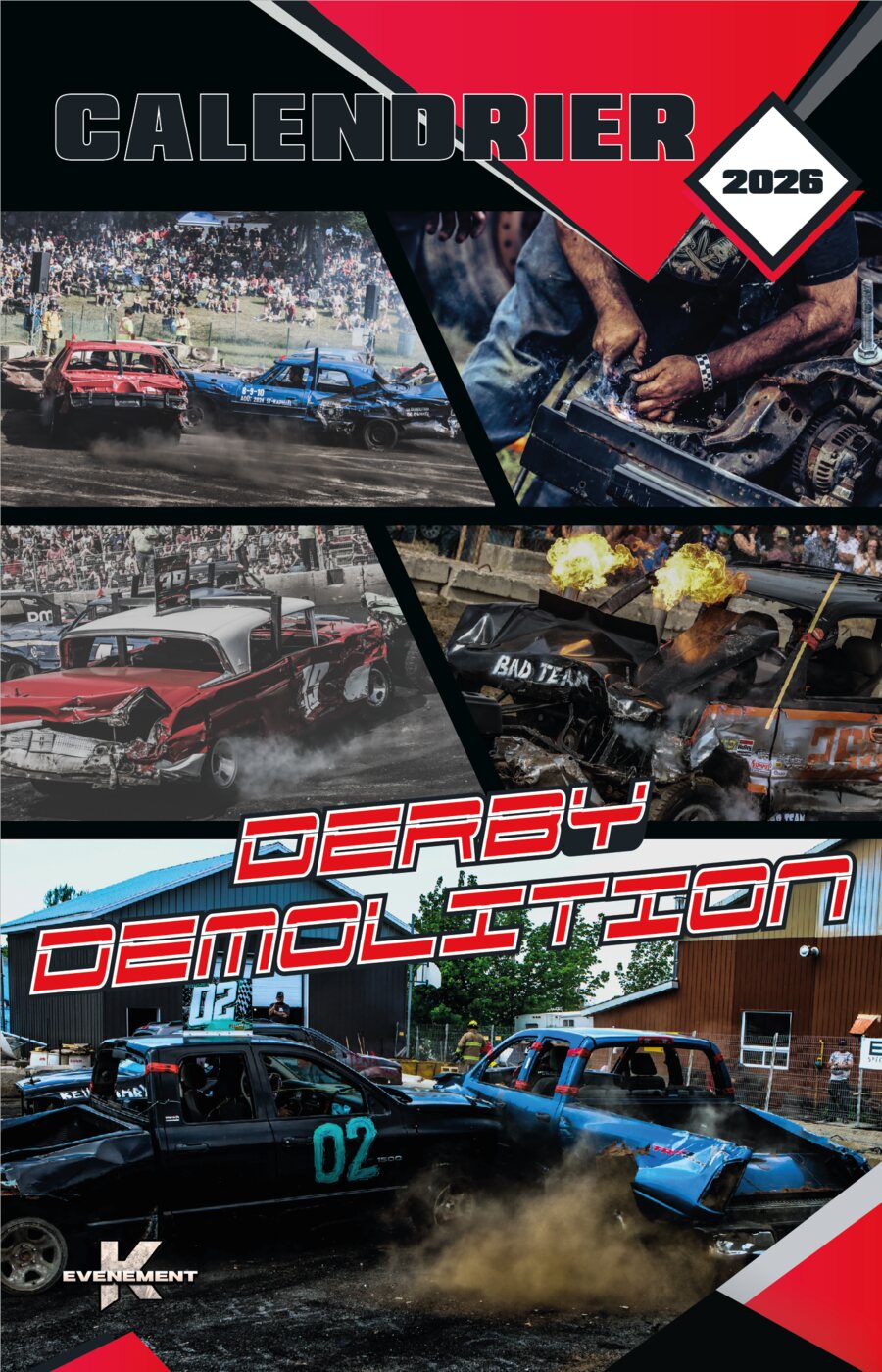 Calendrier Derby de démolition 2026 — recto