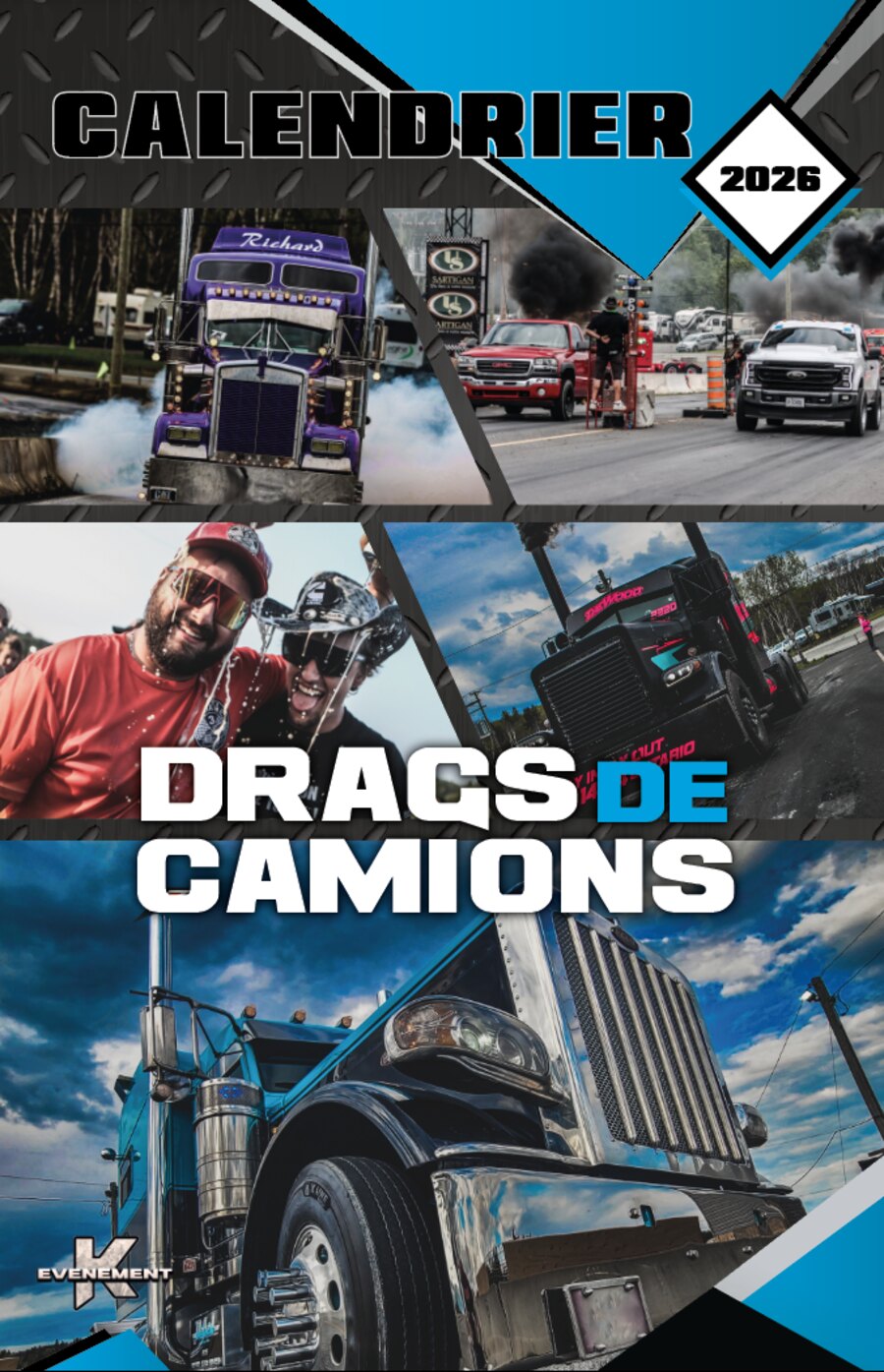 Calendrier Dracs de camions 2026 — recto